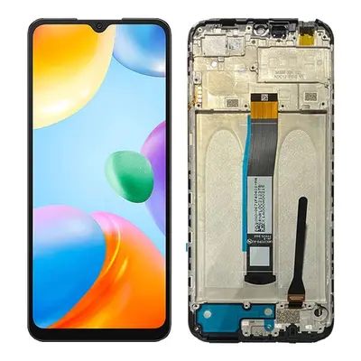 LCD display Xiaomi Redmi 10C + dotyk + přední kryt Service Pack Original černý