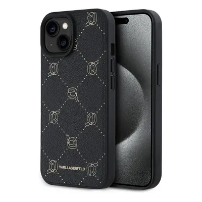 Pouzdro Karl Lagerfeld PU Karl Heads Pattern Magsafe zadní kryt Apple iPhone 15 Black