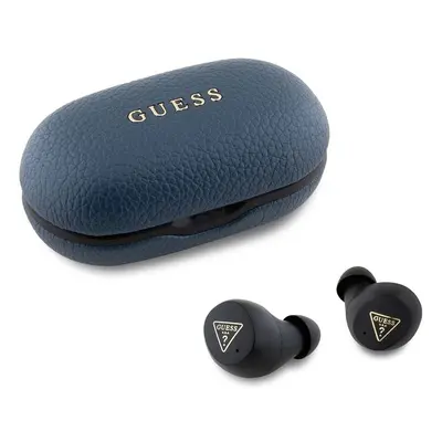 Sluchátka Bluetooth Guess PU Grained ENC TWS BT 5.3 IPX5 Blue