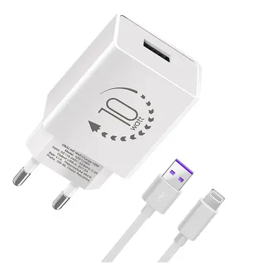 Obal:Me Cestovní USB-A 10W + USB-A/Lightning Kabel 1m White 10W1UWH-L