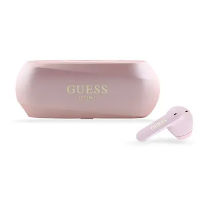 Sluchátka Bluetooth Guess Elongated Metallic ENC TWS BT 5.3 Pink