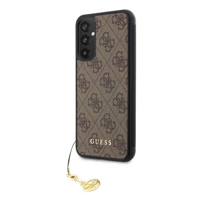 Pouzdro Guess 4G Charms zadní kryt pro Samsung A346 Galaxy A34 5G Brown s přívěškem