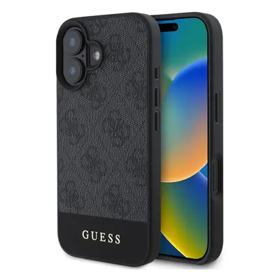 Guess PU 4G Stripe Zadní pro iPhone 16 Grey