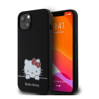 Pouzdro Hello Kitty Liquid Silicone Daydreaming Logo Apple iPhone 13 Black