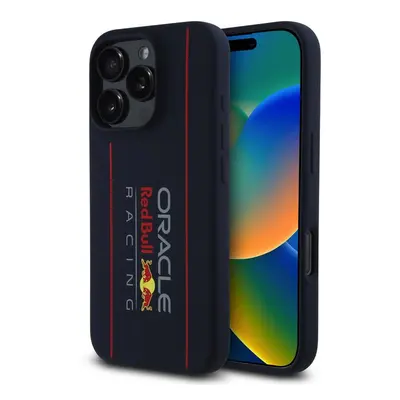 Pouzdro Red Bull Silicone Vertical Logo MagSafe zadní kryt Apple iPhone 16 PRO MAX Navy