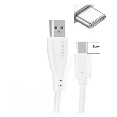 USB datový kabel iGet Blackview, Ulefone Armor USB - C 8mm dlouhá koncovka bílý