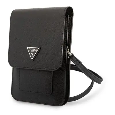 Pouzdro Guess Saffiano Triangle Logo Phone Bag Universal GUWBSATMBK Black