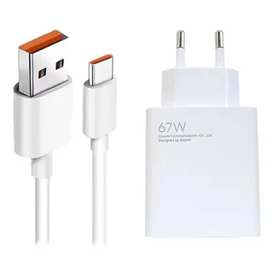 Nabíječka Xiaomi MDY-12-EU 45W, 67W USB-A + USB-C kabel 6A Redmi Note 14, Note 14 PRO Turbo Char