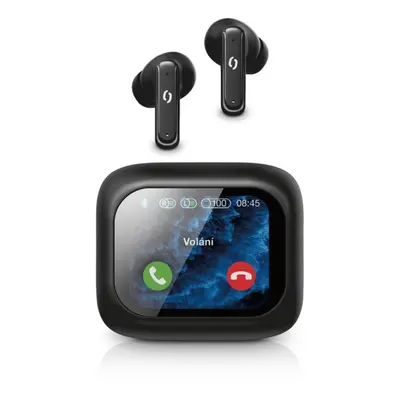 Sluchátka Bluetooth TWS ANC Aligator V5.4 + dobíjecí pouzdro LCD ovládání černá