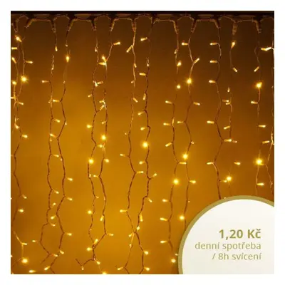 DecoLED LED světelná záclona, 1x1,5m, teple bílá, 150 diod, IP67 CLNX0101W