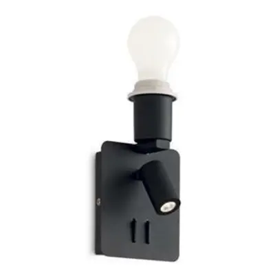 LED Nástěnné svítidlo Ideal Lux Gea MAP2 Square Nero 239545 3W 130lm 3000K E27 1x60W IP20 hranat