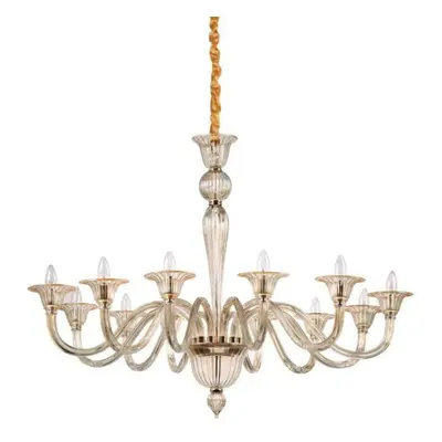 Závěsné svítidlo Ideal Lux Brigitta SP12 ambra 199405 E14 12x40W 120cm oranžové