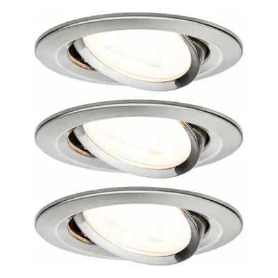 PAULMANN Vestavné svítidlo LED Nova kruhové 3x6,5W GU10 kov kartáčovaný výklopné 934.29 P 93429