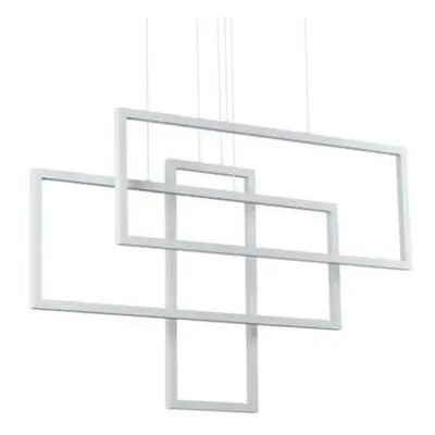 LED Závěsné svítidlo Ideal Lux FRAME SP RETTANGOLO BIANCO 253589 93W 9600lm 3000K IP20 103cm bíl