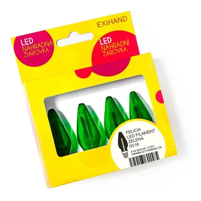 Exihand Blistr 4 zelená žárovky FELICIA LED FILAMENT 14V/0,2W 166100.FIL.B.ZE