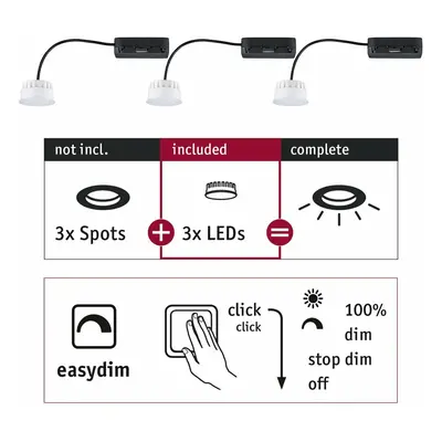 PAULMANN Vestavné svítidlo Choose LED-Modul Coin EasyDim 3x6,5W 2.700 924.77