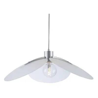 ACA Lighting závěsné svítidlo 1XE27 bílá+stříbrný kov D58XH120CM BLOSSOM EF21P158SW