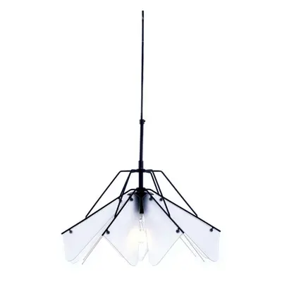 ACA Lighting závěsné svítidlo 1XE27 bílá akryl + černý kov D45XH120CM ORIGAMI EF39P145WH