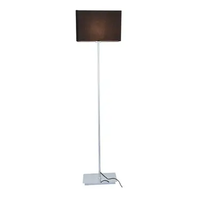 ACA Lighting stojací lampa chrom kov 1XE27 černý kabel hranatá základna H123cm bez stínítka MIX&