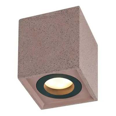 ACA Lighting stropní svítidlo 1XGU10 červený beton 8,5X8,5XH10CM MONTE MK131S10R