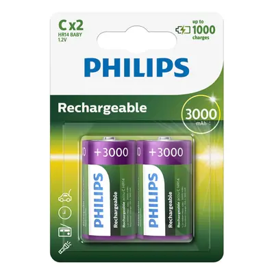 Nabíjecí baterie Philips NiMH 3000 mAh C R14