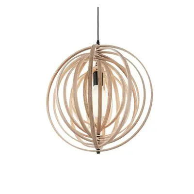 Závěsný lustr Ideal Lux Disco SP1 138275 imitace dřeva 50cm