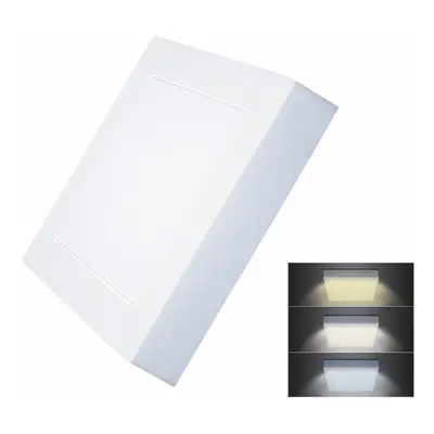 Solight LED mini panel CCT, přisazený, 12W, 900lm, 3000K, 4000K, 6000K, čtvercový WD171