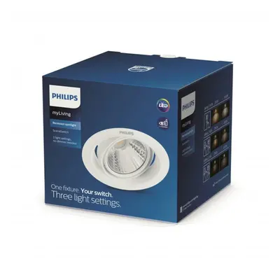 LED Zápustné svítidlo Philips Pomeron SceneSwitch 59555/31/EO 5W 330lm bílé stmívatelné 2700K