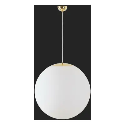 OSMONT 60369 ADRIA S5 závěsné skleněné svítidlo mosaz leštěná / bílá IP40 3000 K 48W LED DALI