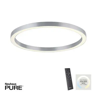 PAUL NEUHAUS LED stropní svítidlo PURE-LINES hliník 70x70 CCT dálkový ovladač 2700-5000K PN 6306