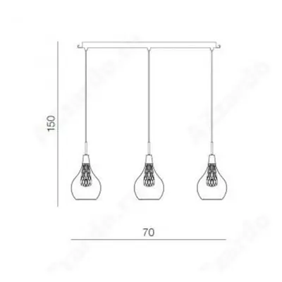 Závěsné svítidlo AZzardo Elektra 3 line AZ1689 G9 3x40W IP20 70cm chromové