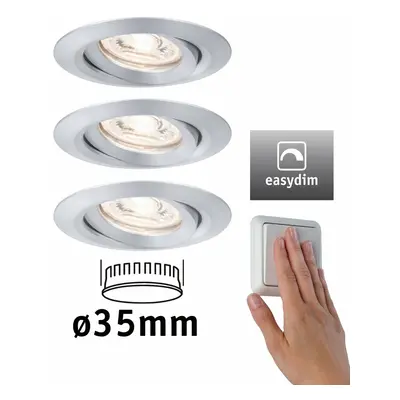 PAULMANN LED vestavné svítidlo Nova mini Plus EasyDim výklopné 3x4,2W 2700K hliník 230V 929.75