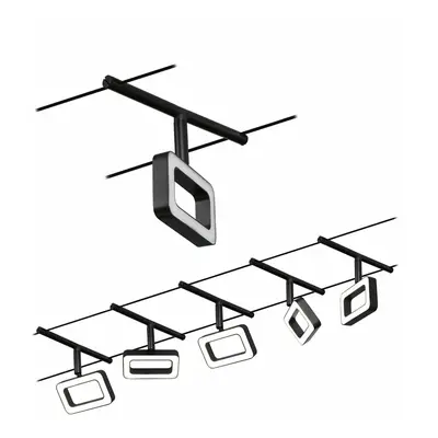 PAULMANN LED lankový systém Frame základní sada 5x4,8W 3000K 230/12V černá mat/chrom