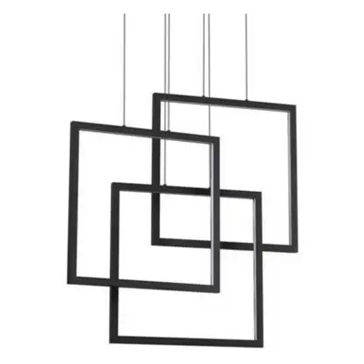 LED Závěsné svítidlo Ideal Lux FRAME SP QUADRATO NERO 269375 80W 8600lm 3000K IP20 73cm černé