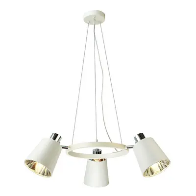 ACA Lighting závěsné svítidlo 3XE14 bílý kov + stínítko D63XH100CM NORMA EG213P63WH