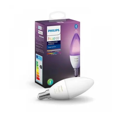 PHILIPS HUE Hue White and Color Ambiance Bluetooth LED žárovka E14 87195143566106W 470lm 2000-65