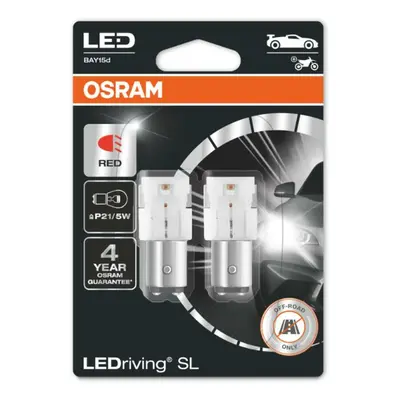 OSRAM LED P21/5W 7528DRP-02B RED 12V 1,6/0,5W BAY15d