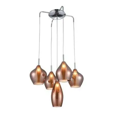 Závěsné svítidlo AZzardo Amber Milano 5 copper AZ3172 G9 5x40W IP20 50cm měděné