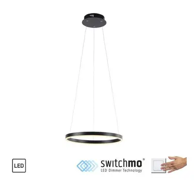 LEUCHTEN DIREKT is JUST LIGHT LED závěsné svítidlo antracit, kruhové pr.40cm, stmívatelné, Switc