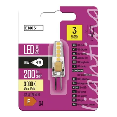 EMOS LED žárovka Classic JC A++ 2W G4 teplá bílá 1525735201