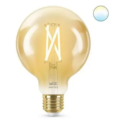 LED Žárovka WiZ Tunable White Filament Amber 8718699786793 E27 G95 6,7-50W 640lm 2000-5000K, stm