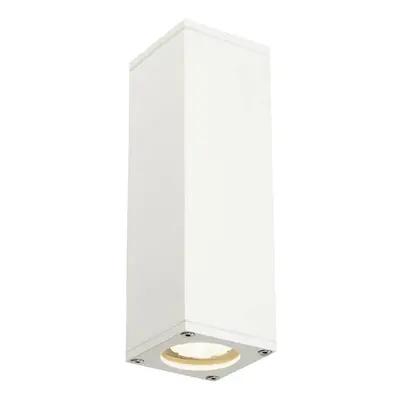 SLV BIG WHITE THEO, venkovní nástěnné svítidlo, QPAR51, IP44, hranaté, up/down, bílé, max. 70 W 