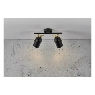 NORDLUX bodové svítidlo Lotus 2x40W E14 černá / mosaz 50110103