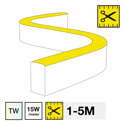 LED pásek SLC NEON FLEX SIDE TW 2400-6500K 15W 366LM 1-5M IP67