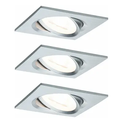 PAULMANN Vestavné svítidlo LED Nova hranaté 3x6,5W GU10 hliník broušený výklopné 934.38 P 93438