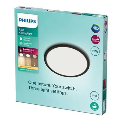 LED Koupelnové svítidlo Philips Superslim CL550 8719514327207 15W 1300lm 2700K IP44 25cm černé, 