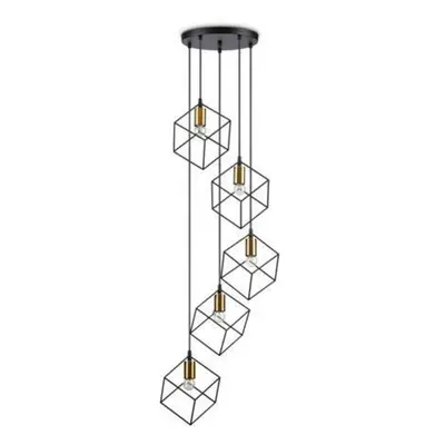 Závěsné svítidlo Ideal Lux Ice SP5 Nero 237664 E27 5x60W IP20 50cm černé