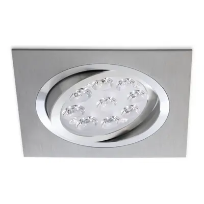 BPM Vestavné svítidlo Aluminio Plata, kartáč.hliník 9LEDx3W, 230V 3050LED.D40.3K