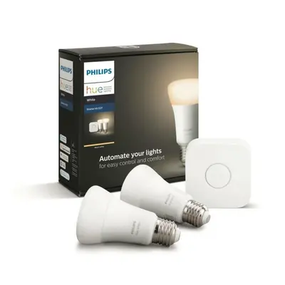 PHILIPS HUE Hue Bluetooth LED White základní sada LED žárovka 2xE27 A19 9W 806lm 2700K + Bridge