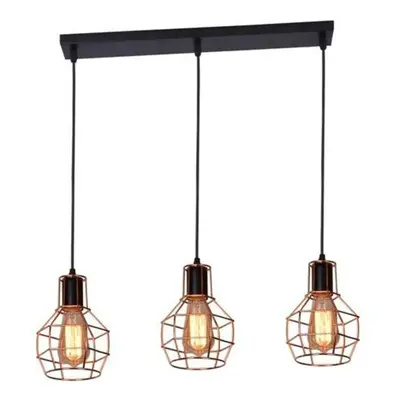 Závěsné svítidlo AZzardo Carron 3 line copper AZ2141 E27 3x60W IP20 70cm měděné